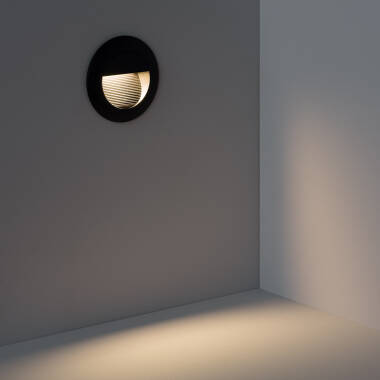 Image of Edit Wabi 3W Round LED Recessed Outdoor Wall Light