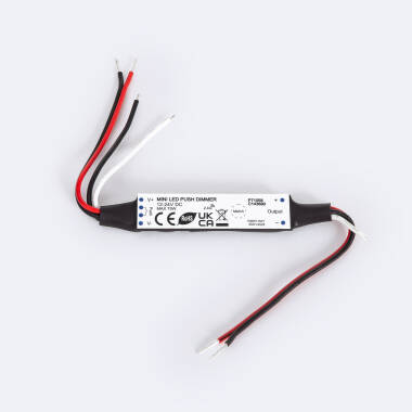 Mini RF Controller for 12/24V DC Monochrome LED Strips with Push-button Dimmer