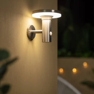 Edit Helios Inox Solar LED Wall Light with PIR Motion Sensor