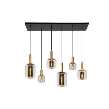 Image of Lucide Joanet 6 Light Glass Bar Ceiling Pendant