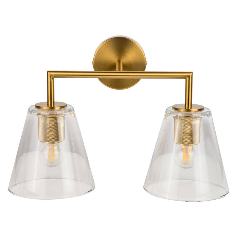 Image of Westport Knurl Glass Twin Wall Light