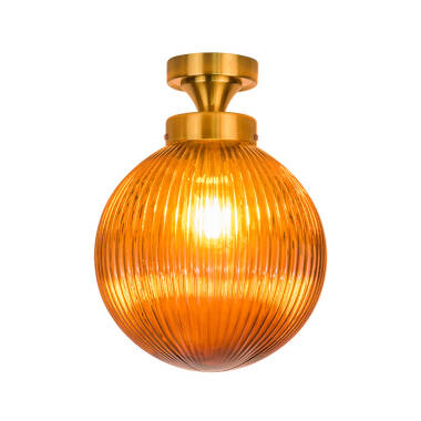 Image of Westport Old School Glass Flush Ceiling Light