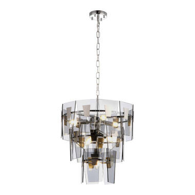 Edit Isabella 6 Light Smoked Glass Chandelier