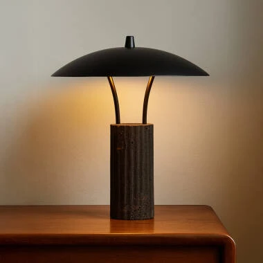 Westport Isobelle Travertine Stone LED Table Lamp