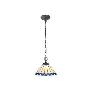 Deco Glass Ceiling Pendant Light with Tiffany Shade