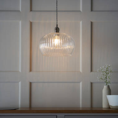Luxia Edensor Wide Glass Ceiling Pendant Light