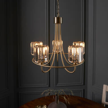 Luxia Bristol 5 Light Glass Chandelier