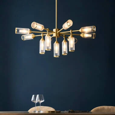 Luxia Flute 13 Light Glass Chandelier