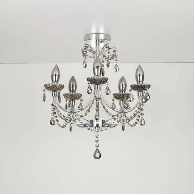 Searchlight Luna 5 Arm Semi-Flush Bathroom Chandelier