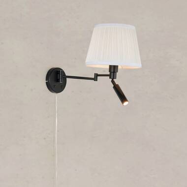 Pivot Wall Light with LED Reading Light and Plug