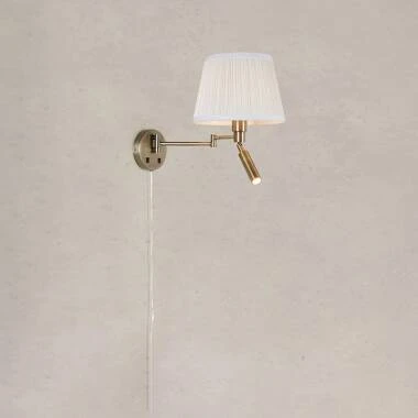 Pivot Wall Light with LED Reading Light and Plug