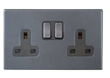 Edit Hartland Screwless 2 Gang Double UK Socket