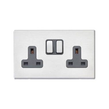 Edit Hartland Screwless 2 Gang Double UK Socket
