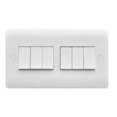 Envirolight Verve 6 Gang Two Way Rocker Switch
