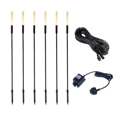 Easyfit 12V Garden Lights - Orchid LED Outdoor Feature Stake Light Kit - 6 Lights