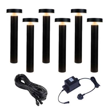 Easyfit 12V Garden Lights - Lavender LED Outdoor Post Light Kit - 6 Lights