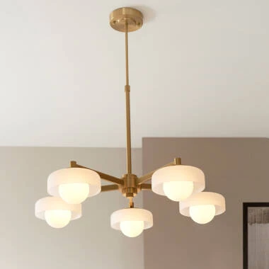 Luxia Missy 5 Light Pendant Light - Brass