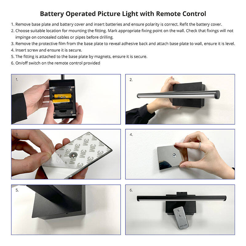 Image of Slimline Medium Battery Operated LED Picture Light With Remote Control