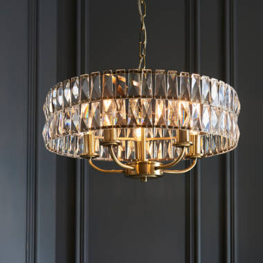 Image of Luxia Alderbury 5 Light Glass Chandelier