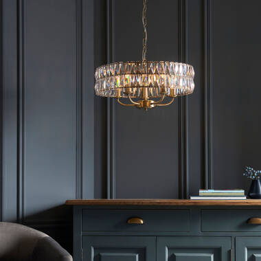 Image of Luxia Alderbury 5 Light Glass Chandelier
