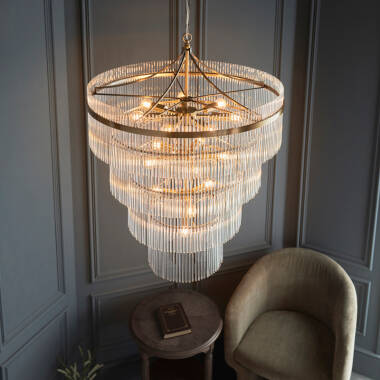 Image of Luxia Torquay 16 Light Glass Chandelier
