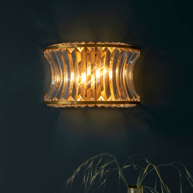 Image of Luxia Keswick Crystal Flush Wall Light