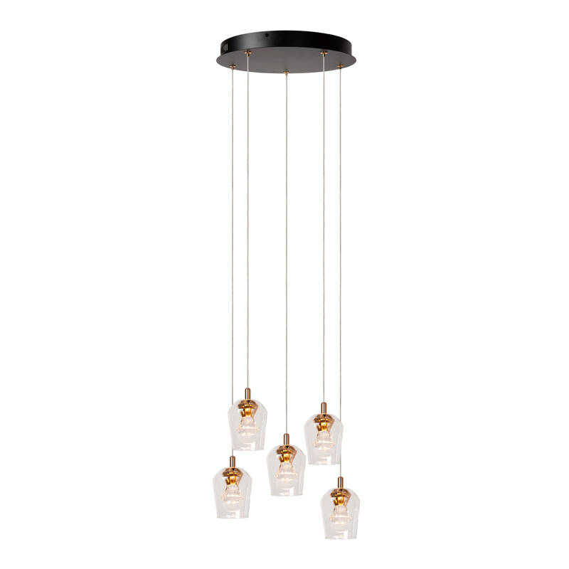 Image of Lucide Berliane 5 Light LED Glass Cluster Ceiling Pendant
