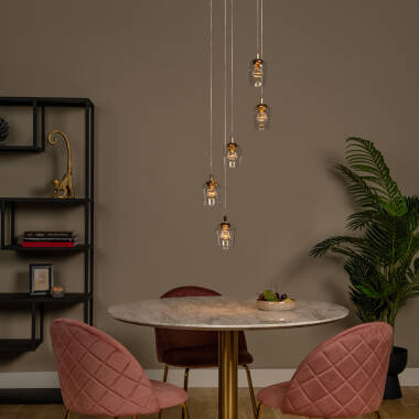 Image of Lucide Berliane 5 Light LED Glass Cluster Ceiling Pendant