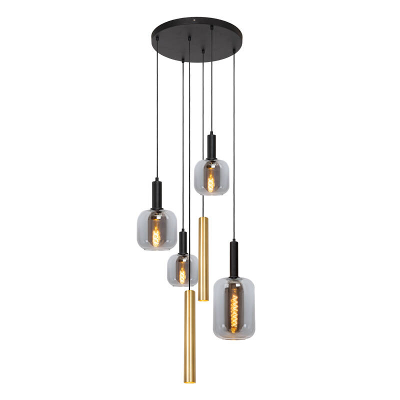 Image of Lucide Joanet 6 Light Glass Cluster Ceiling Pendant