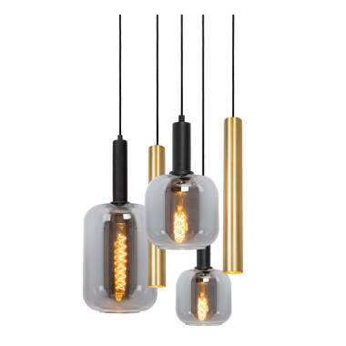 Image of Lucide Joanet 6 Light Glass Cluster Ceiling Pendant