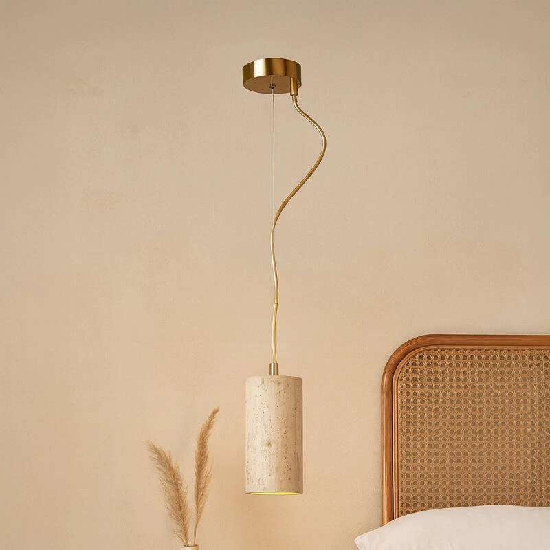 Image of Westport Noemi Travertine Stone Ceiling Pendant Light
