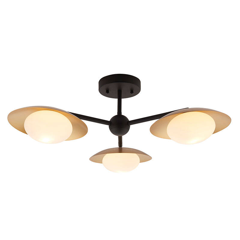 Image of Luxia Franklin 3 Arm Semi-Flush Ceiling Light