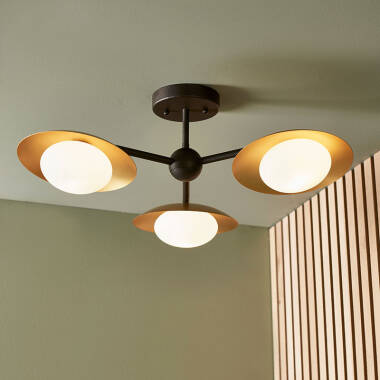 Image of Luxia Franklin 3 Arm Semi-Flush Ceiling Light