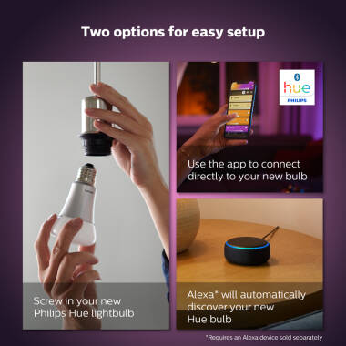 Image of Philips Hue 9W Multi Colour Smart Dimmable LED Bulb Bayonet Cap
