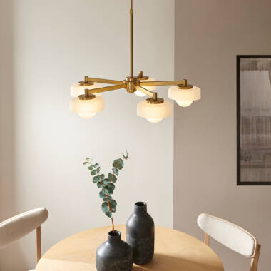 Image of Luxia Missy 5 Light Pendant Light - Brass