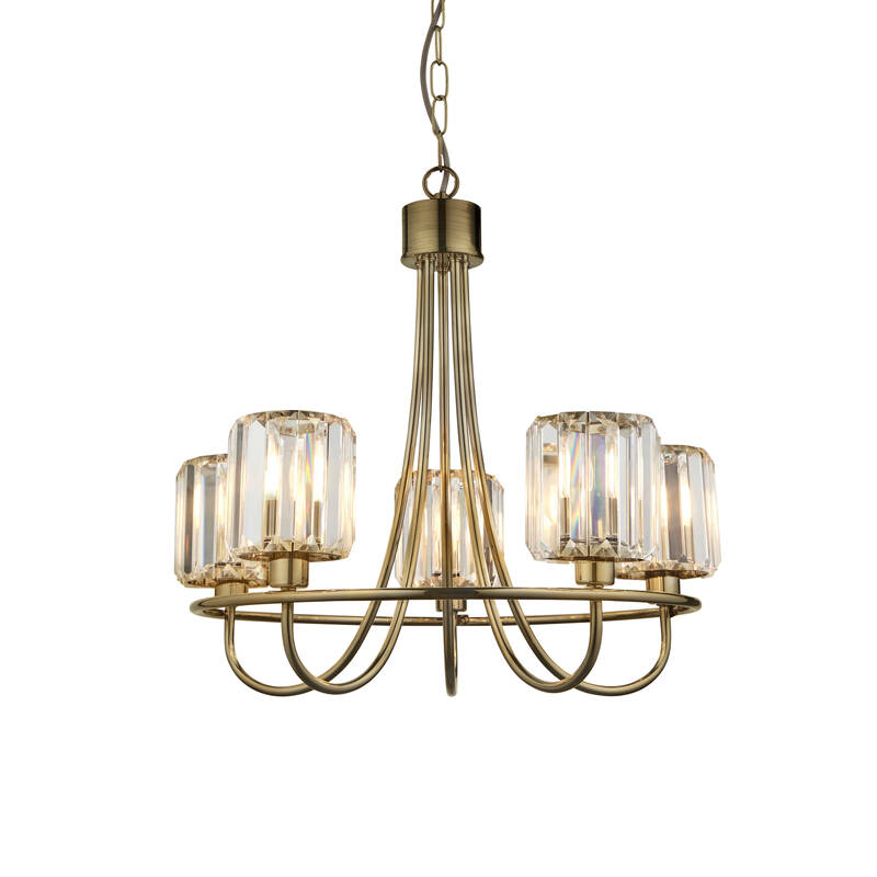 Image of Luxia Bristol 5 Light Glass Chandelier