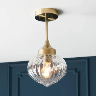 Image of Luxia Oxford Glass Semi-Flush Ceiling Light