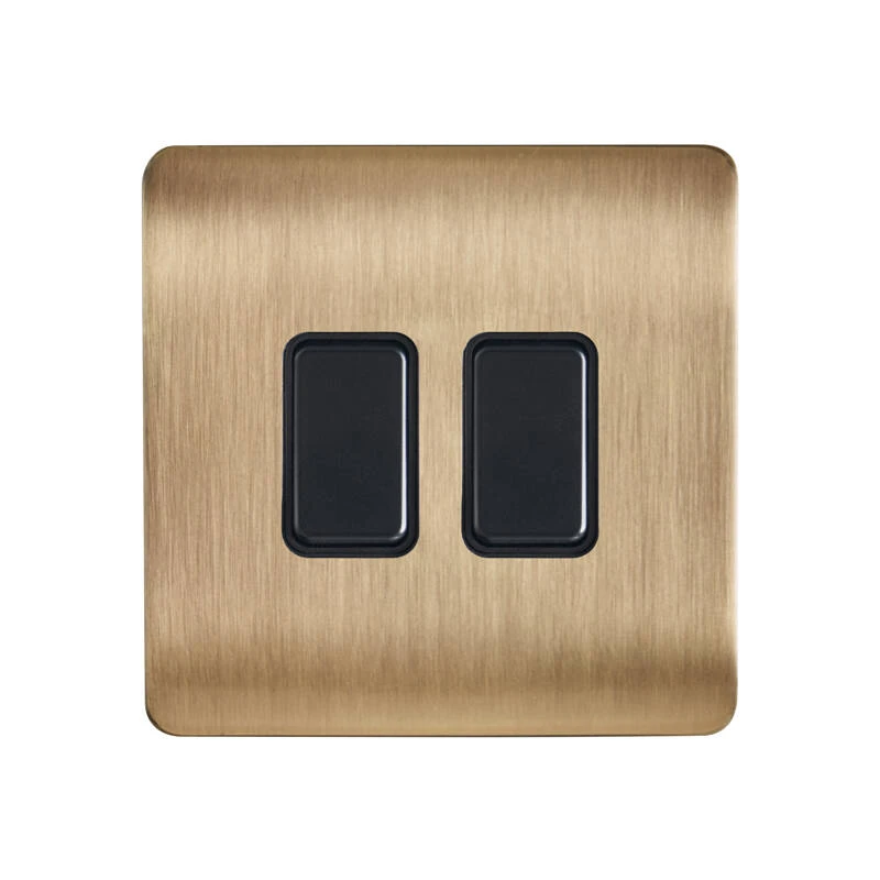 Image of Kinetic 2 Gang Switch Frame Front