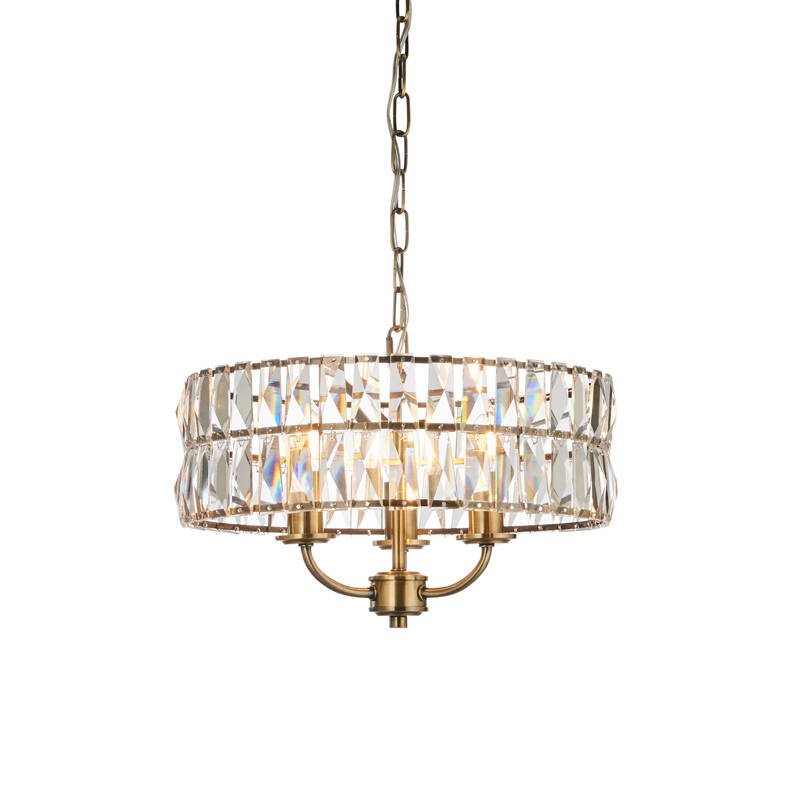 Image of Luxia Alderbury 3 Light Glass Chandelier