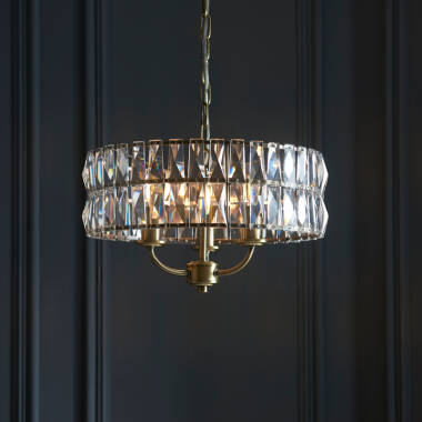 Image of Luxia Alderbury 3 Light Glass Chandelier