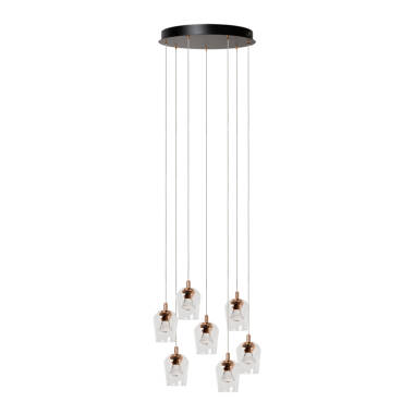 Image of Lucide Berliane 7 Light LED Glass Cluster Ceiling Pendant