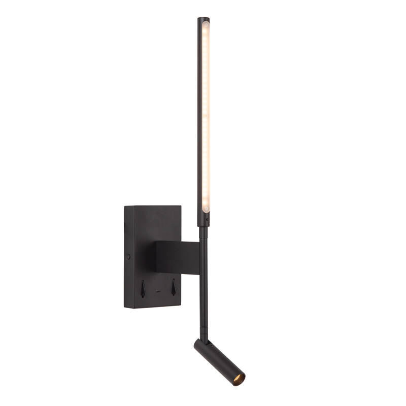 Image of Lucide Finan LED Wall Light with Reading Light and USB Charging Port