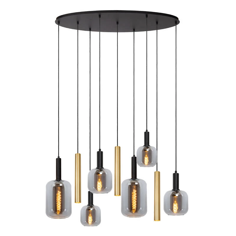Image of Lucide Joanet 9 Light Glass Bar Ceiling Pendant