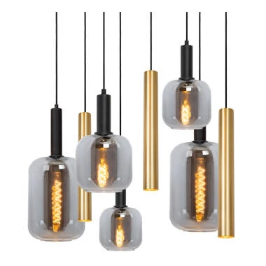 Image of Lucide Joanet 9 Light Glass Bar Ceiling Pendant