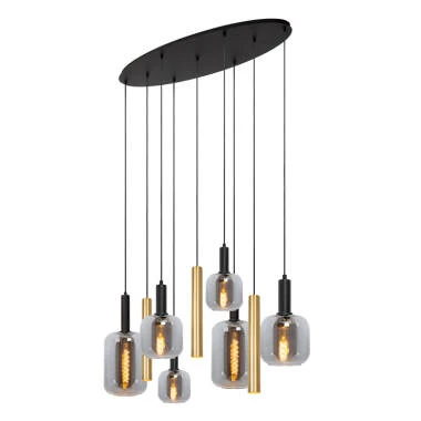 Image of Lucide Joanet 9 Light Glass Bar Ceiling Pendant