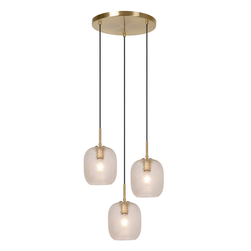 Image of Lucide Alicent Glass 3 Light Cluster Ceiling Pendant