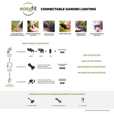 Image of Easyfit 12V Garden Lights - Camellia LED Outdoor Pathway Bollard Light