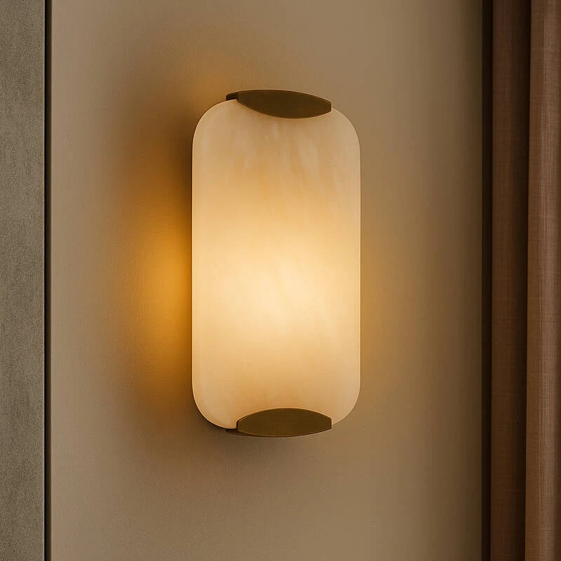Image of Westport Emily Alabaster Glass Wall Light