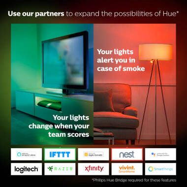 Image of Philips Hue 9W Multi Colour Smart Dimmable LED Bulb Screw Cap - Pack of 2