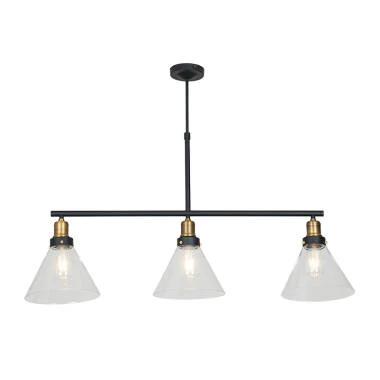 Edit Factory Glass 3 Light Bar Ceiling Pendant